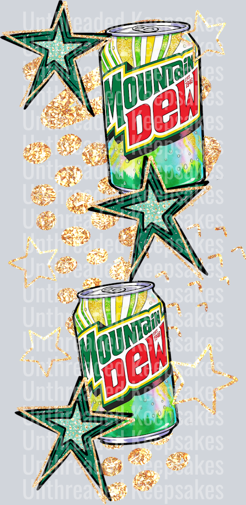 Caffeine Mountain Dew Sleeves DTF Transfer