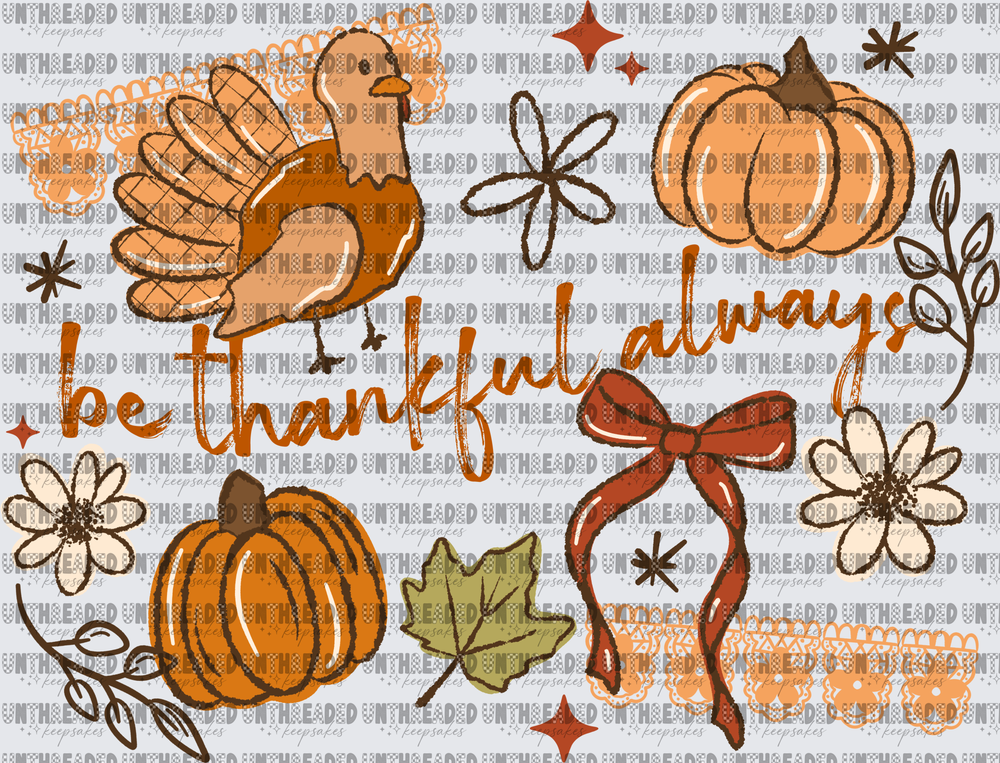 Be Thankful Always Thanksgiving Turkey Pumpkin Collage
