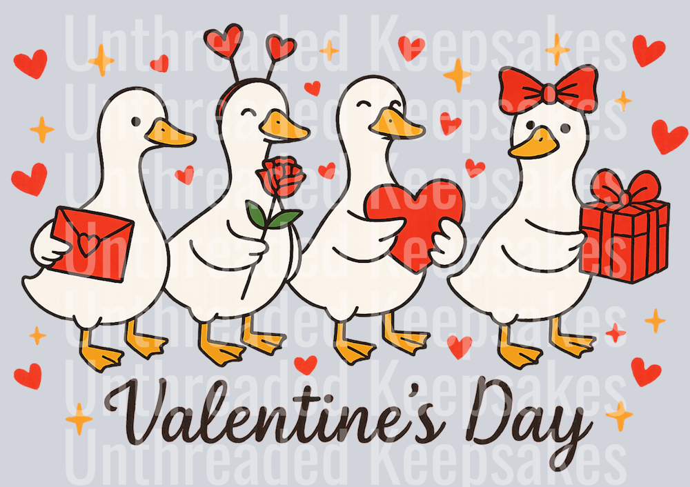 Retro Valentine Goose Png, Funny Valentine Goose  DTF Transfer