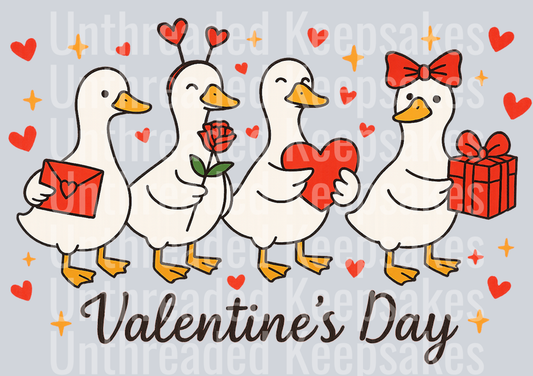 Retro Valentine Goose Png, Funny Valentine Goose  DTF Transfer