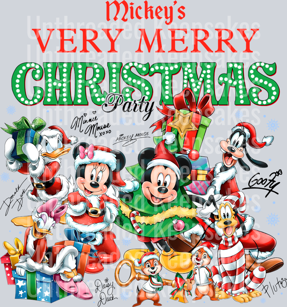Mickey's Very Merry Christmas Party DTF Transfer