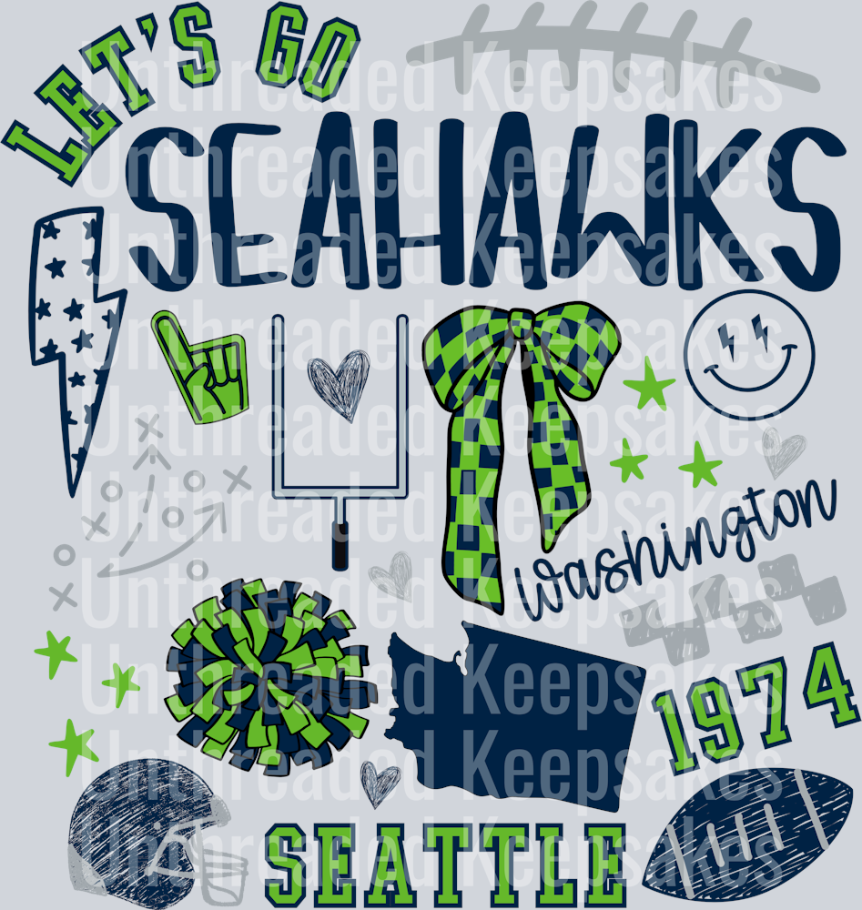 SEAHAWKS COLLAGE DTF Transfer