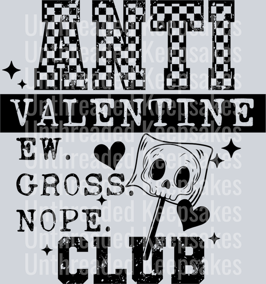 Anti_Valentine_Club_Single_Color_BlackDTF Transfer