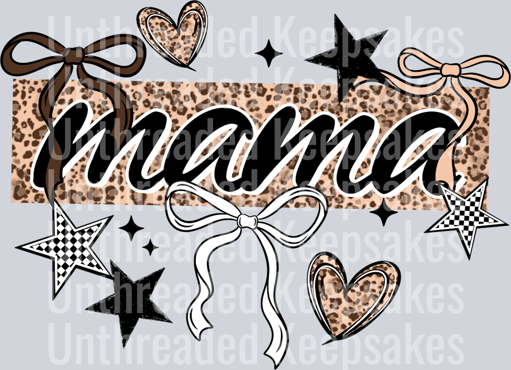 Mama_Bows_And_StarsDTF Transfer