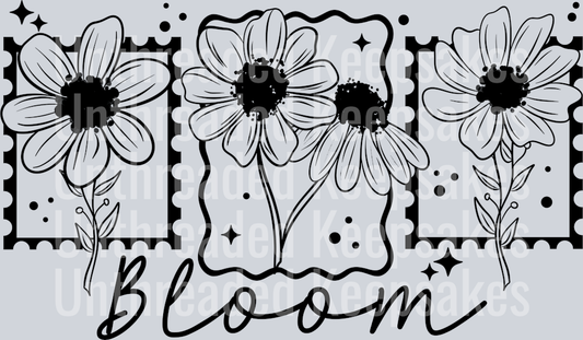 Bloom Black Single ColorDTF Transfer