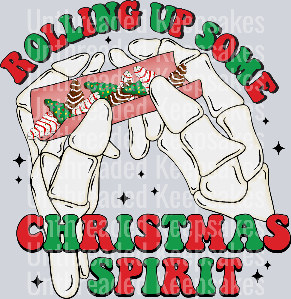 Rolling Up Some Christmas Spirit DTF Transfer