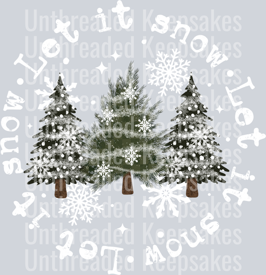 Let_It_Snow_Circle_White_WordsDTF Transfer
