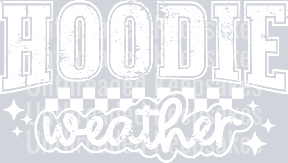 Hoodie weather single color whiteDTF Transfer