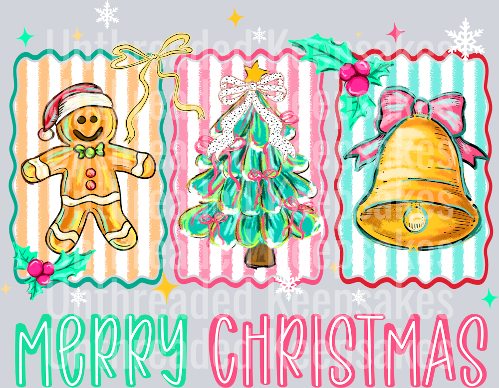 Merry Christmas Retro DTF Transfer