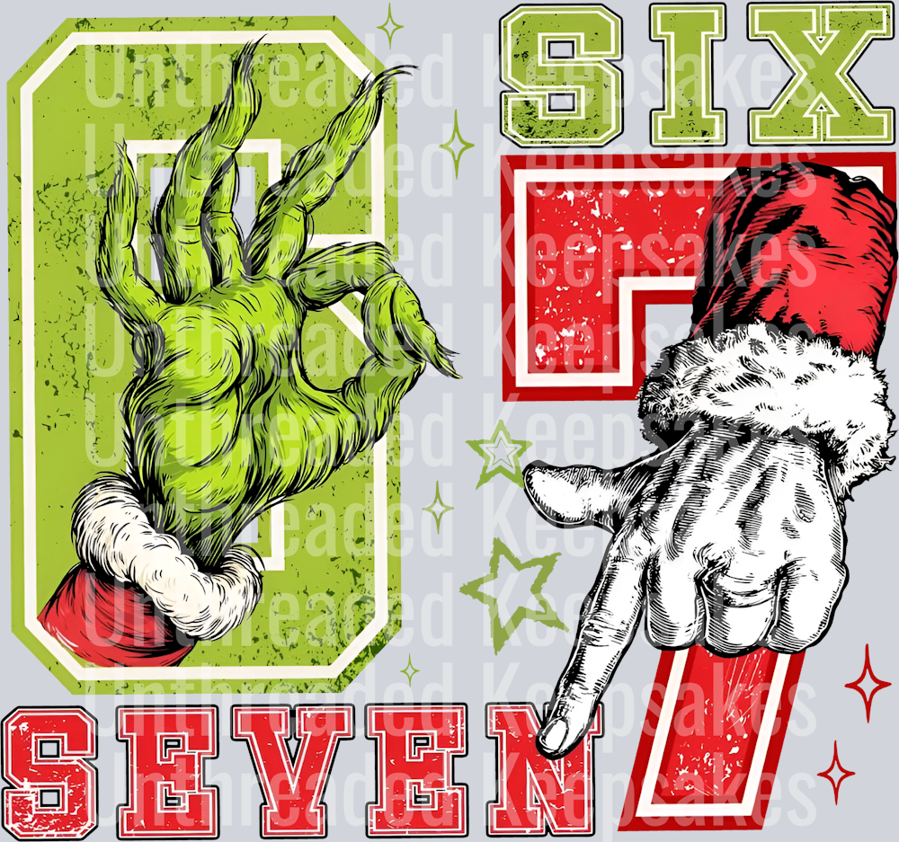 67 red green  DTF Transfer