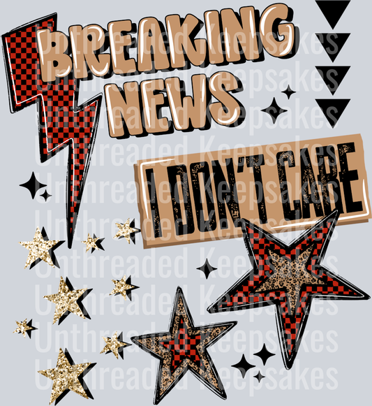 Breaking news black DTF Transfer