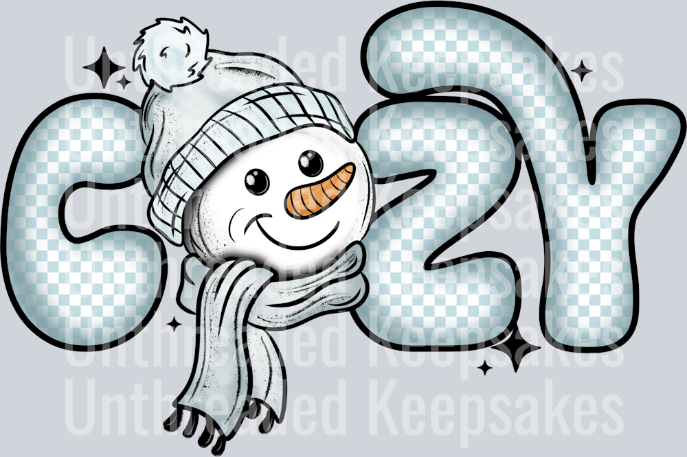 Cozy_Snowman_DTF Transfer