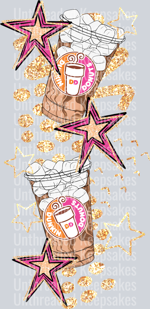 Caffeine Dunkin Iced Sleeves DTF Transfer