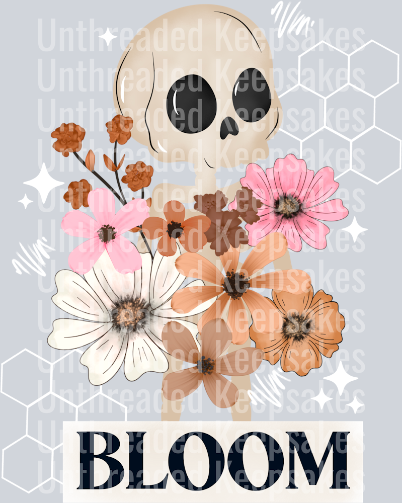 Bloom_White_Honeycombs_DTF Transfer