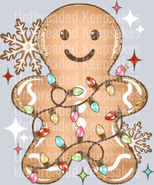 Gingerbread_Christmas_LightsDTF Transfer