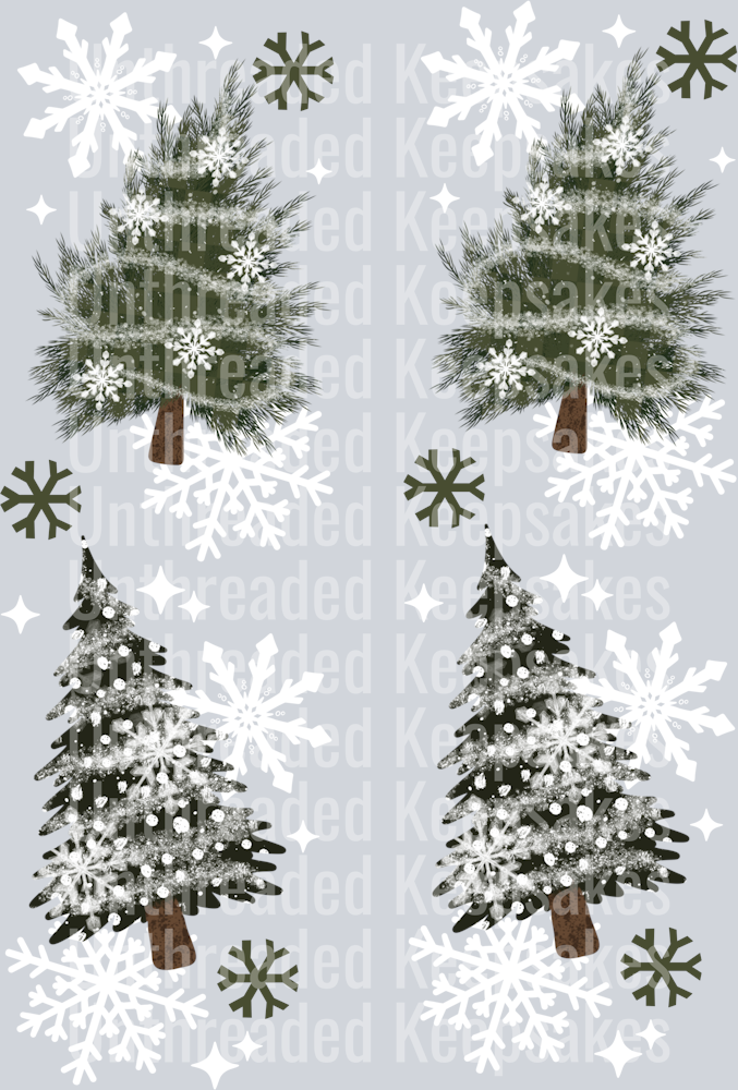 Let_It_Snow_Tree_Sleeve_White_AccentsDTF Transfer