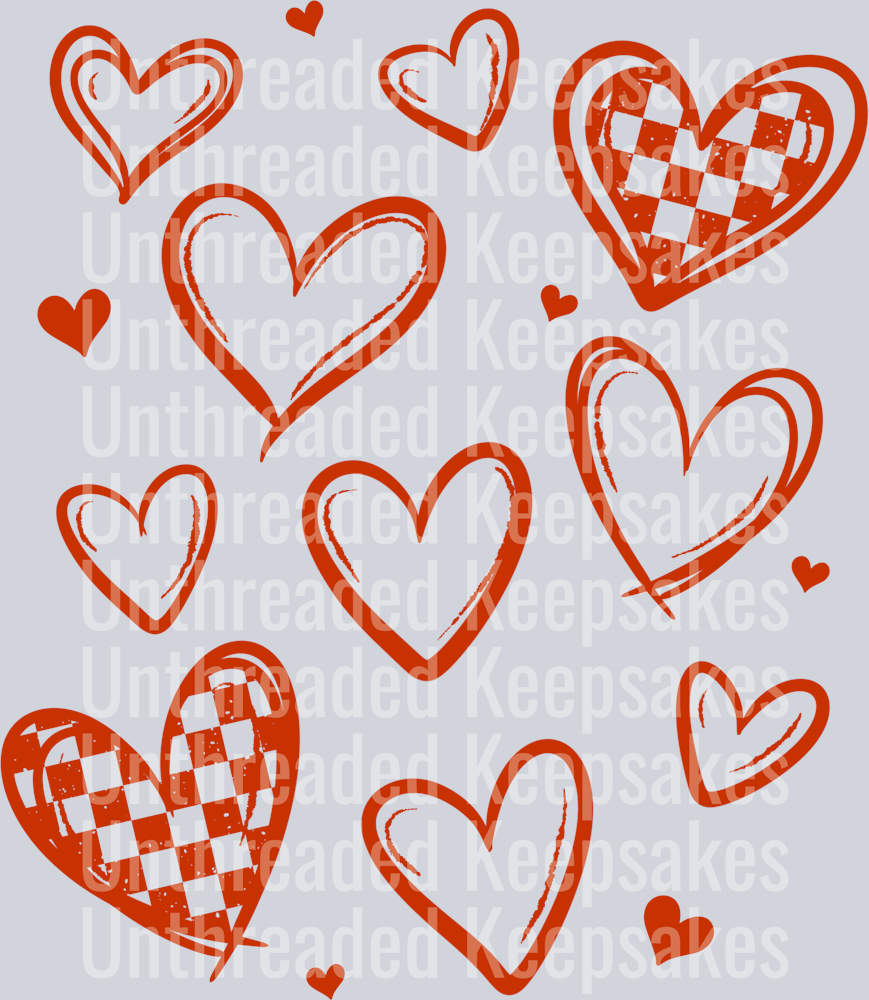 Single_Color_Hearts_RedDTF Transfer