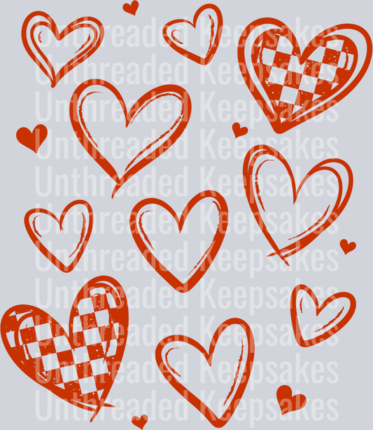 Single_Color_Hearts_RedDTF Transfer