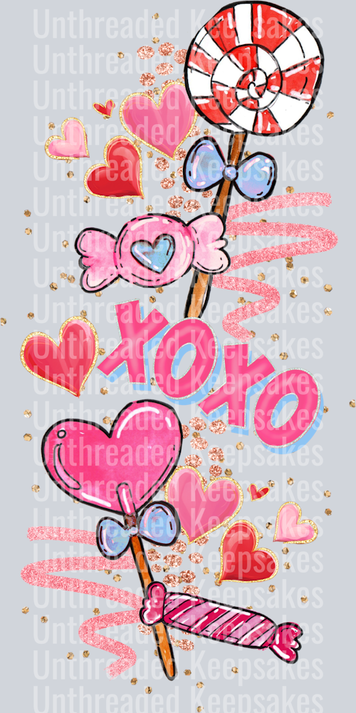 Valentine Lollipop Sleeve DTF Transfer
