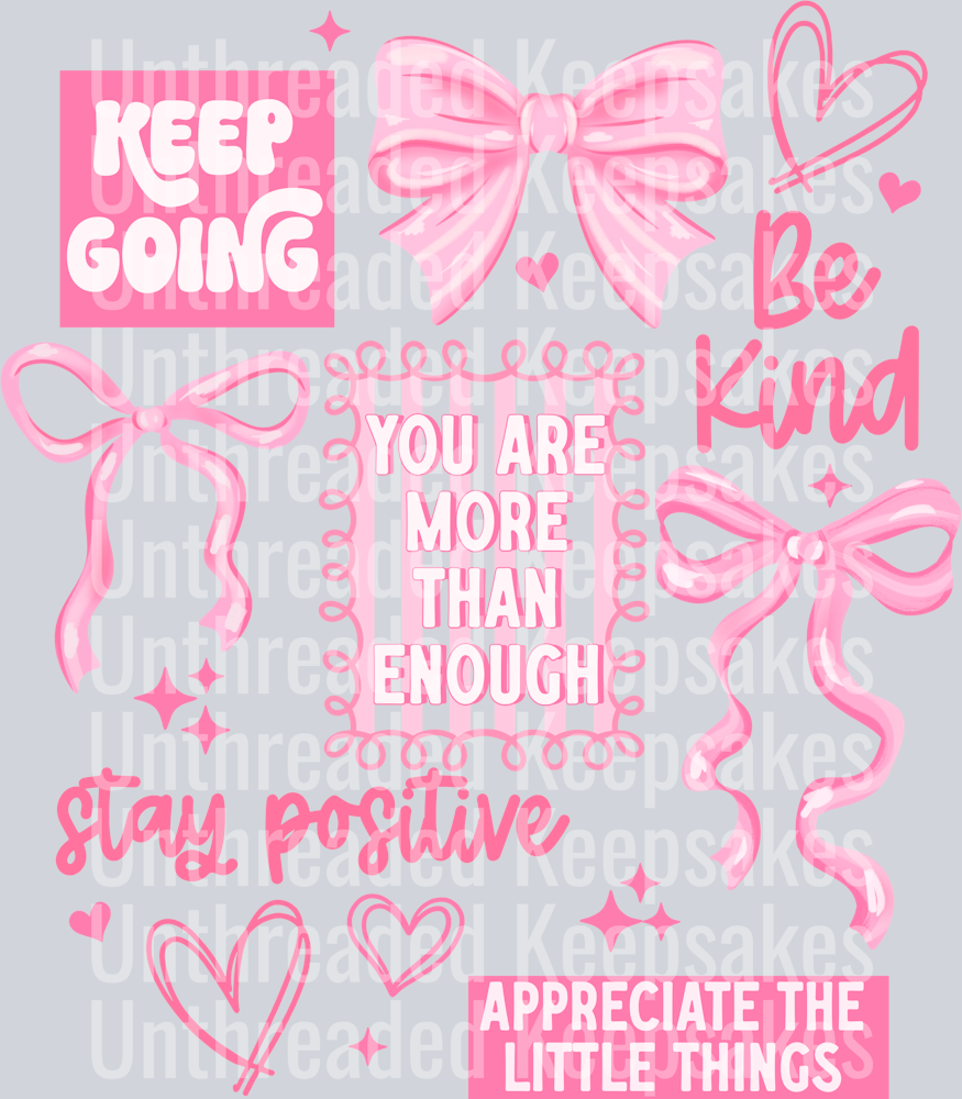 Keep_Going_Bow_CollageDTF Transfer