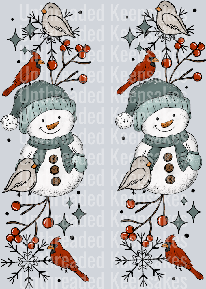 Snowman_And_Birds_SleeveDTF Transfer