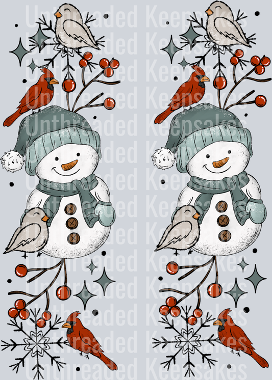 Snowman_And_Birds_SleeveDTF Transfer