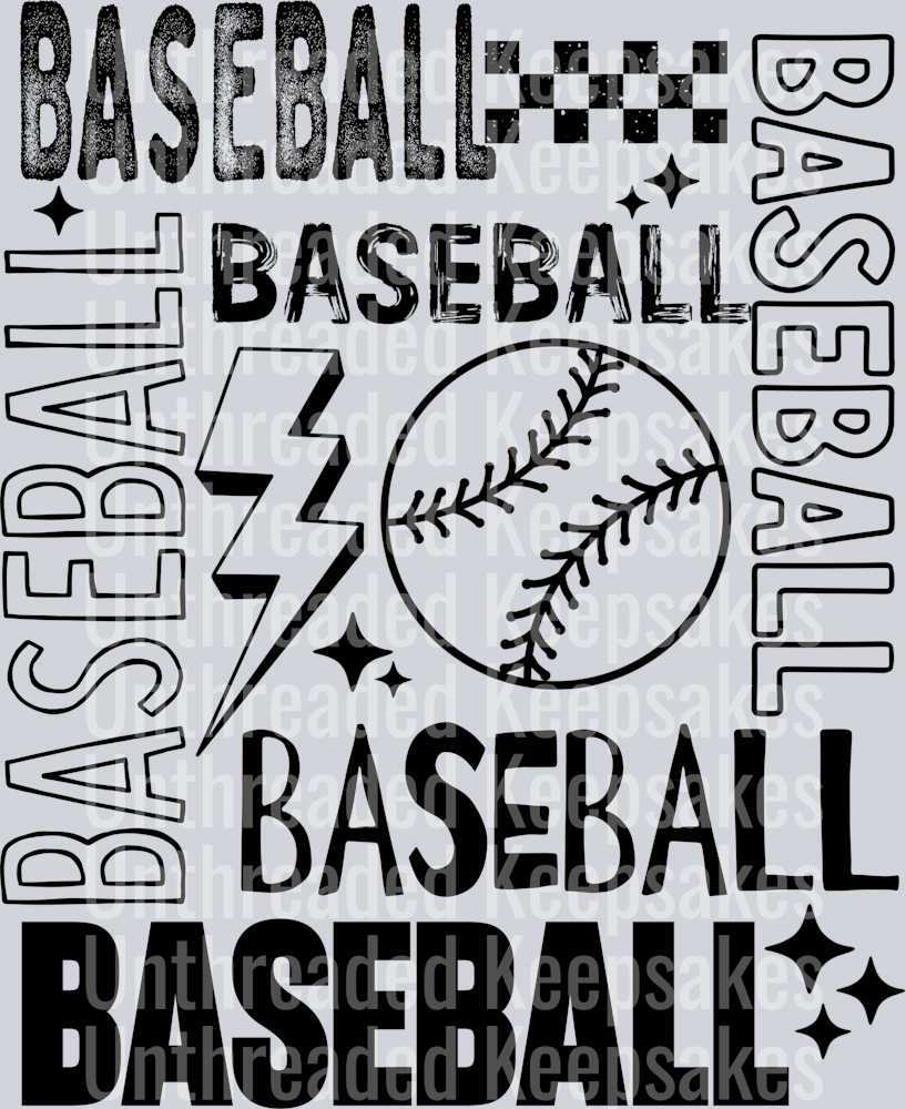 Baseball Single Color DTF Transfer