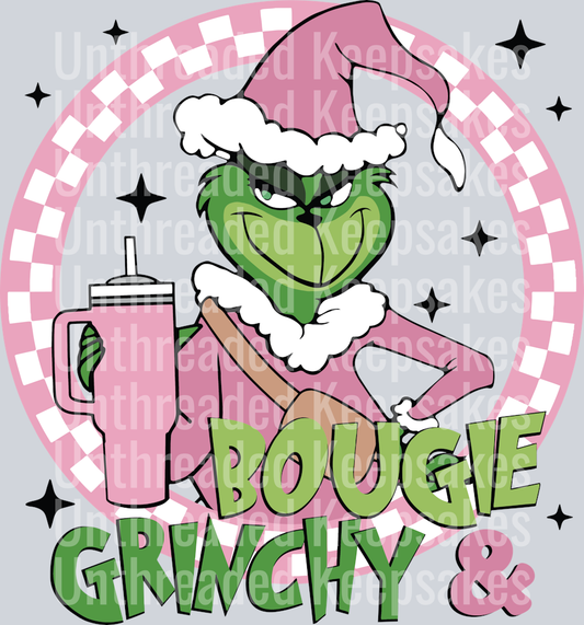 Pink Bougie and Grinchy Stanley DTF Transfer