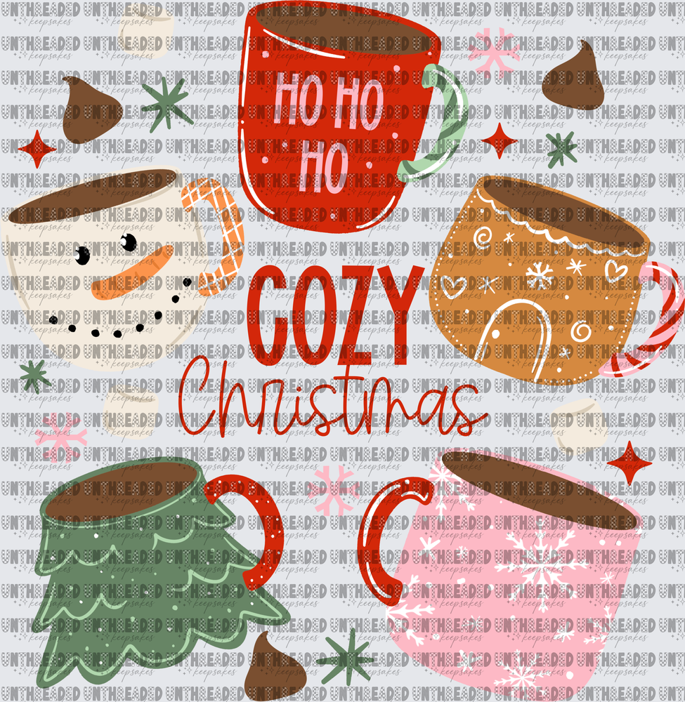 Cozy Christmas Hot Cocoa Mugs Snowman Gingerbread Holiday