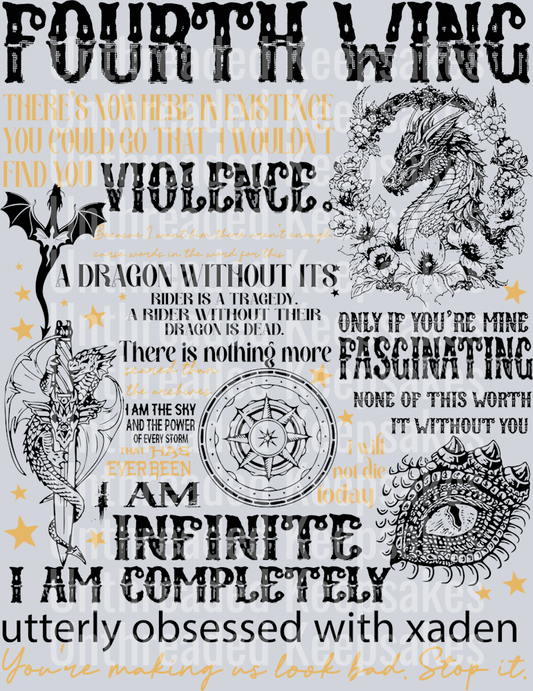 Fourth Wing There's Nowhere In Existence You Could Go That I Wouldn't Find You Violence DTF Transfer