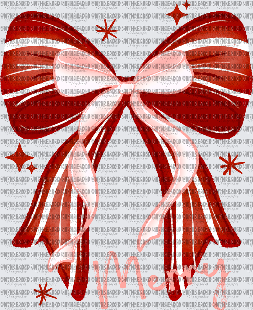 Merry Christmas Red Velvet Bow with Sparkle Accents