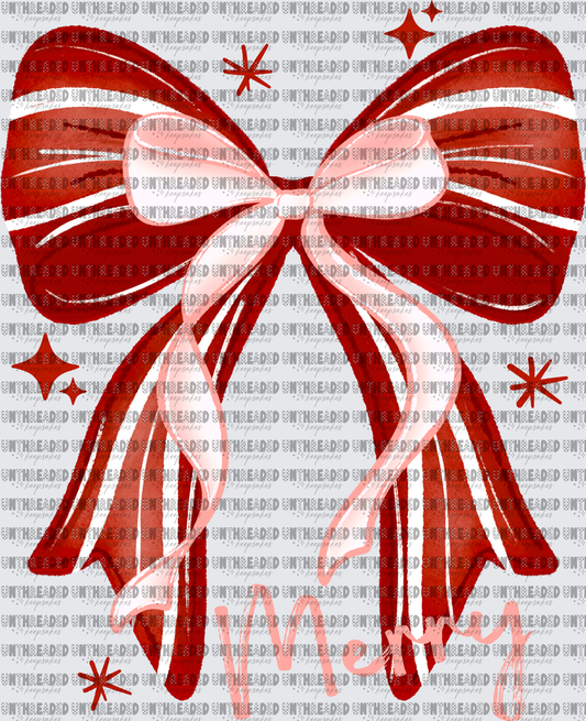 Merry Christmas Red Velvet Bow with Sparkle Accents