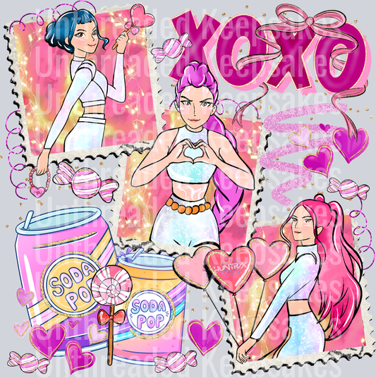 Xoxo K Pop Polaroid Frames DTF Transfer