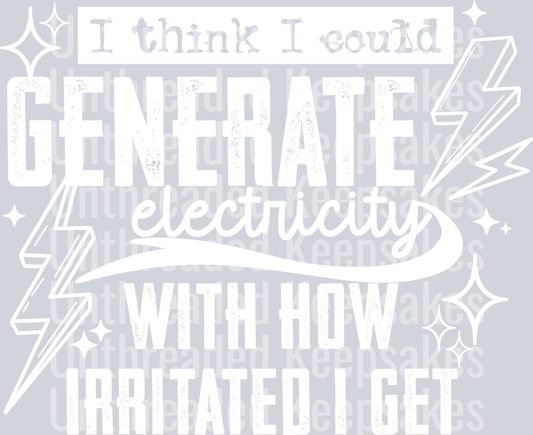 Generate_Electricity_Single_Color_WhiteDTF Transfer