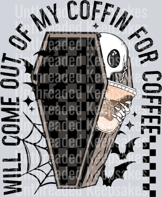 Coffin Coffee DTF Transfer