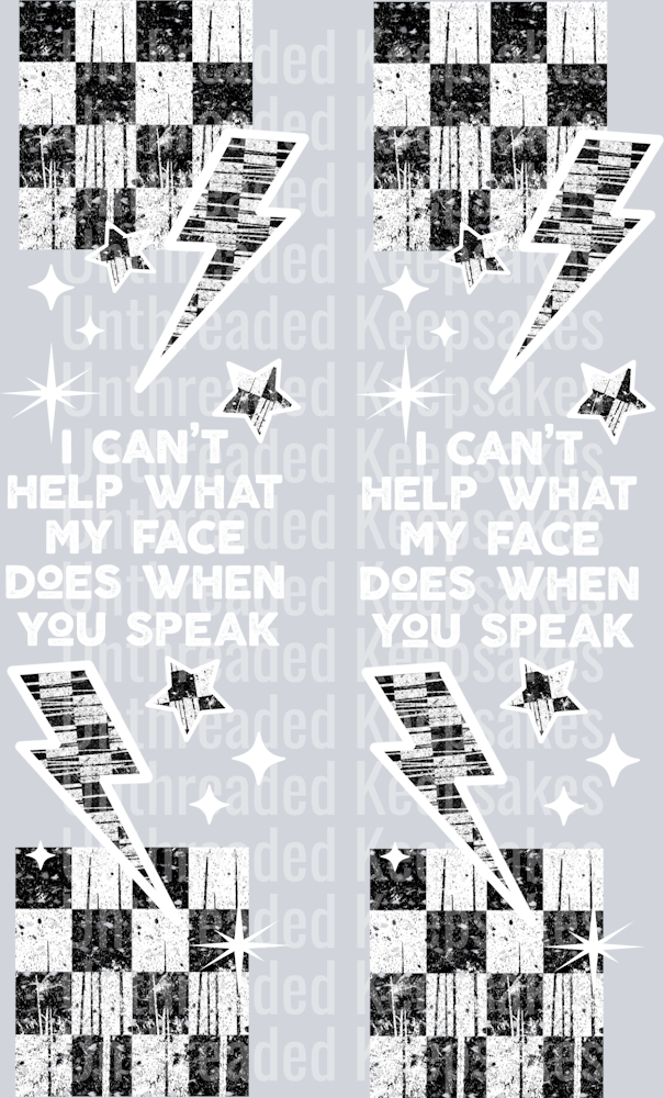 Facial_Expressions_Sleeve_White DTF TRANSFER