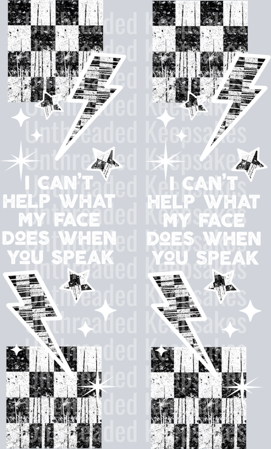 Facial_Expressions_Sleeve_White DTF TRANSFER