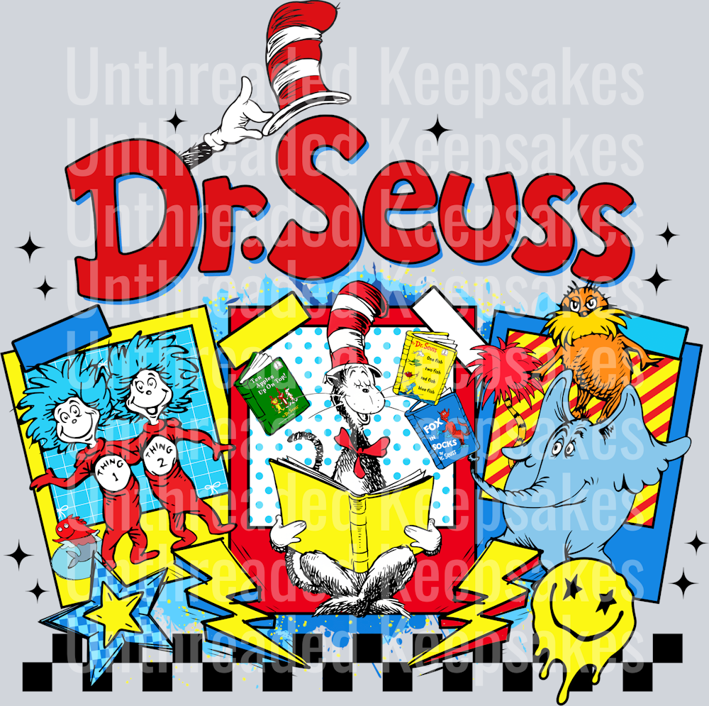 Dr Seuss PolaroidsDTF Transfer