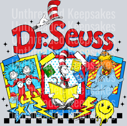 Dr Seuss PolaroidsDTF Transfer