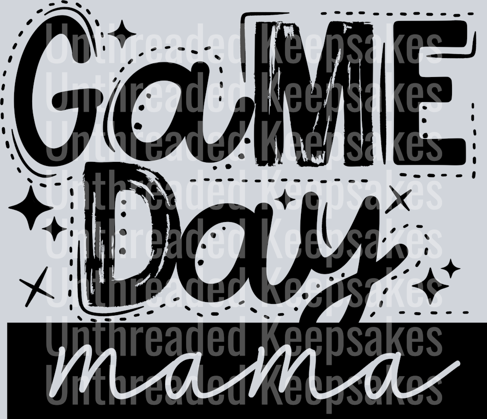 Gameday Black Single Color DTF Transfer