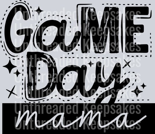 Gameday Black Single Color DTF Transfer