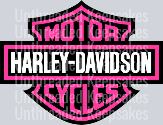PINK HARLEY  DTF Transfer