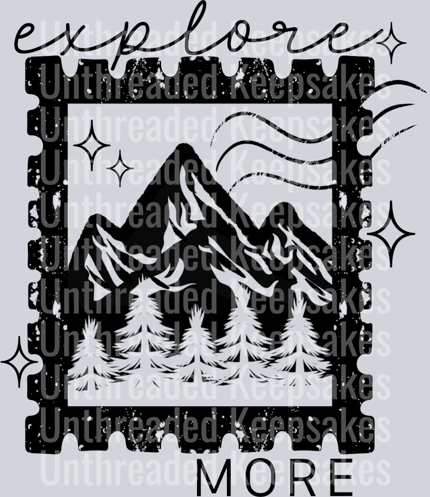 Explore_More_Stamp_Black 1 DTF Transfer