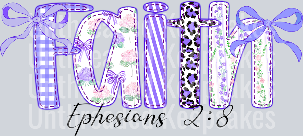 Purple Faith DTF Transfer