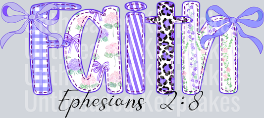 Purple Faith DTF Transfer