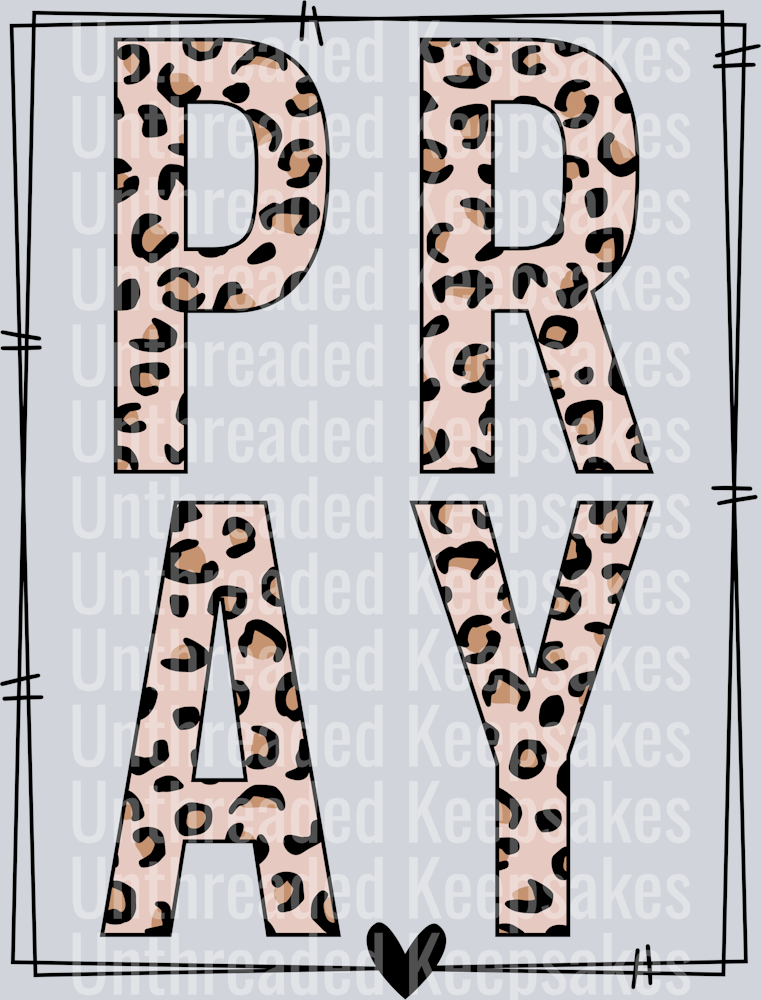 Pray leopard frame pink IJ DTF Transfer