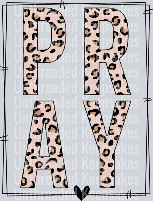 Pray leopard frame pink IJ DTF Transfer