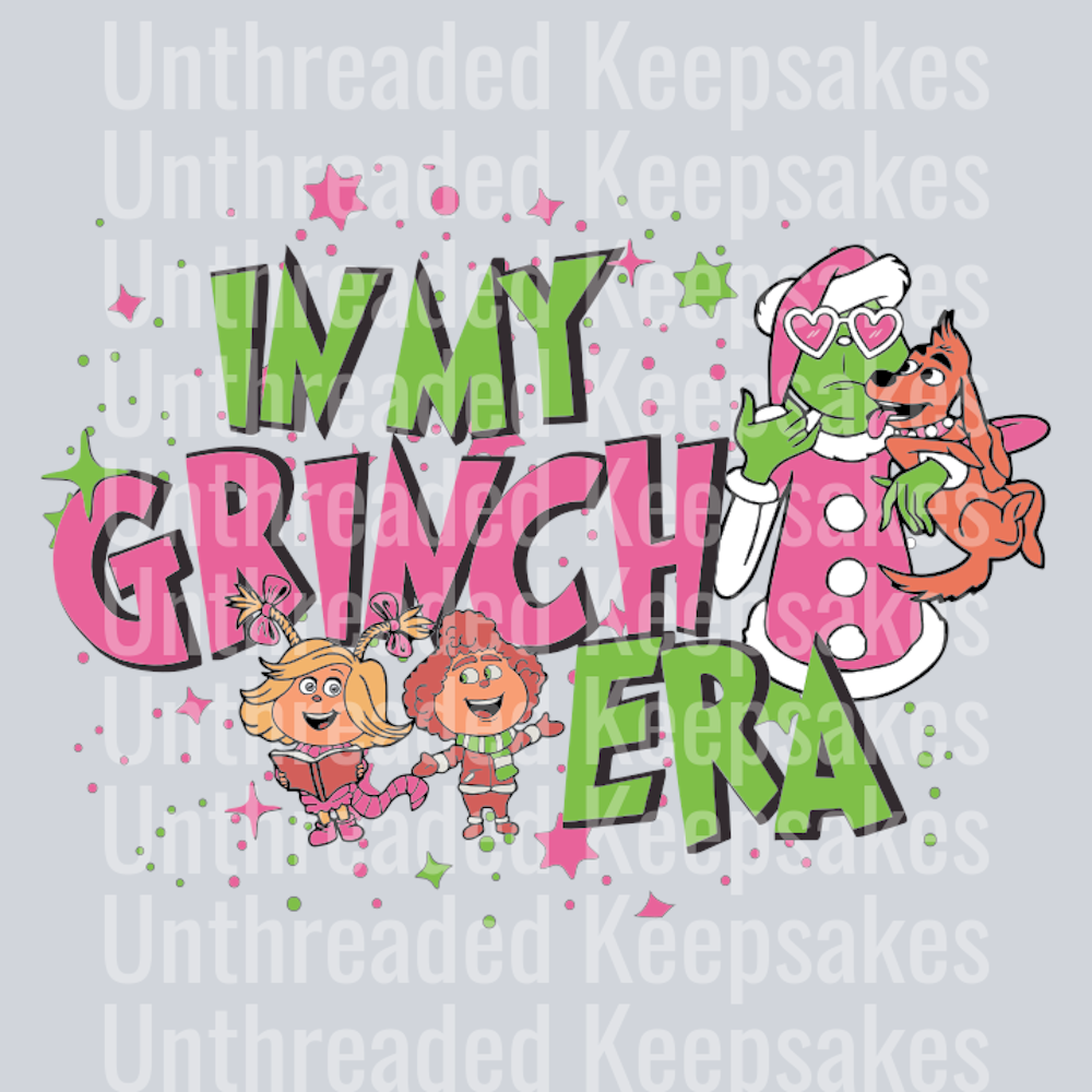 Funny In My Grinch Era Pink ChristmasDTF Transfer