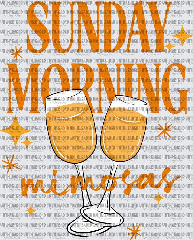 Sunday Morning Mimosas Champagne Flutes Cheers Design