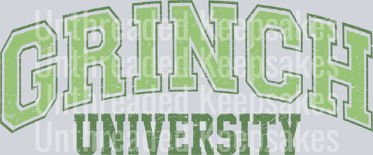 Retro Vintage Grinch University DTF Transfer